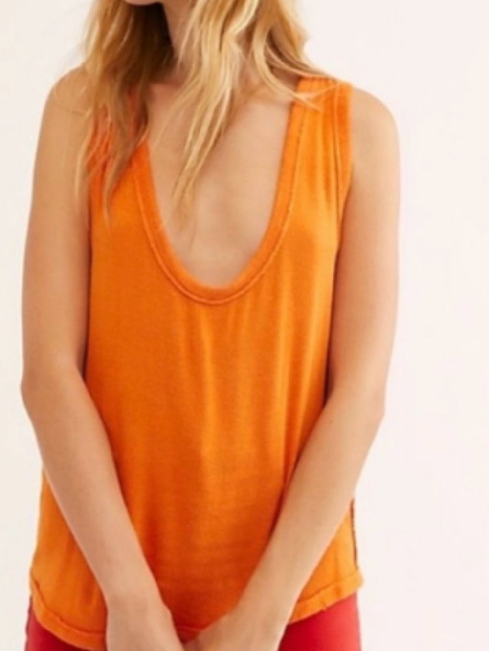 FP Movement by Free People Deep Scoop Orange Tank